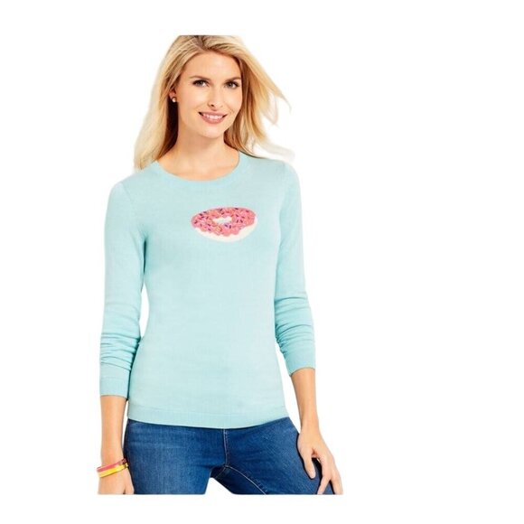 Talbots Sprinkle Donut Sweater Lightweight Women's Size XL Petite - Picture 1 of 9